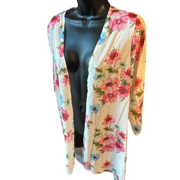 Pink Milly NWT Floral 3/4 Sleeve Kimono Size S - Picture 3 of 7